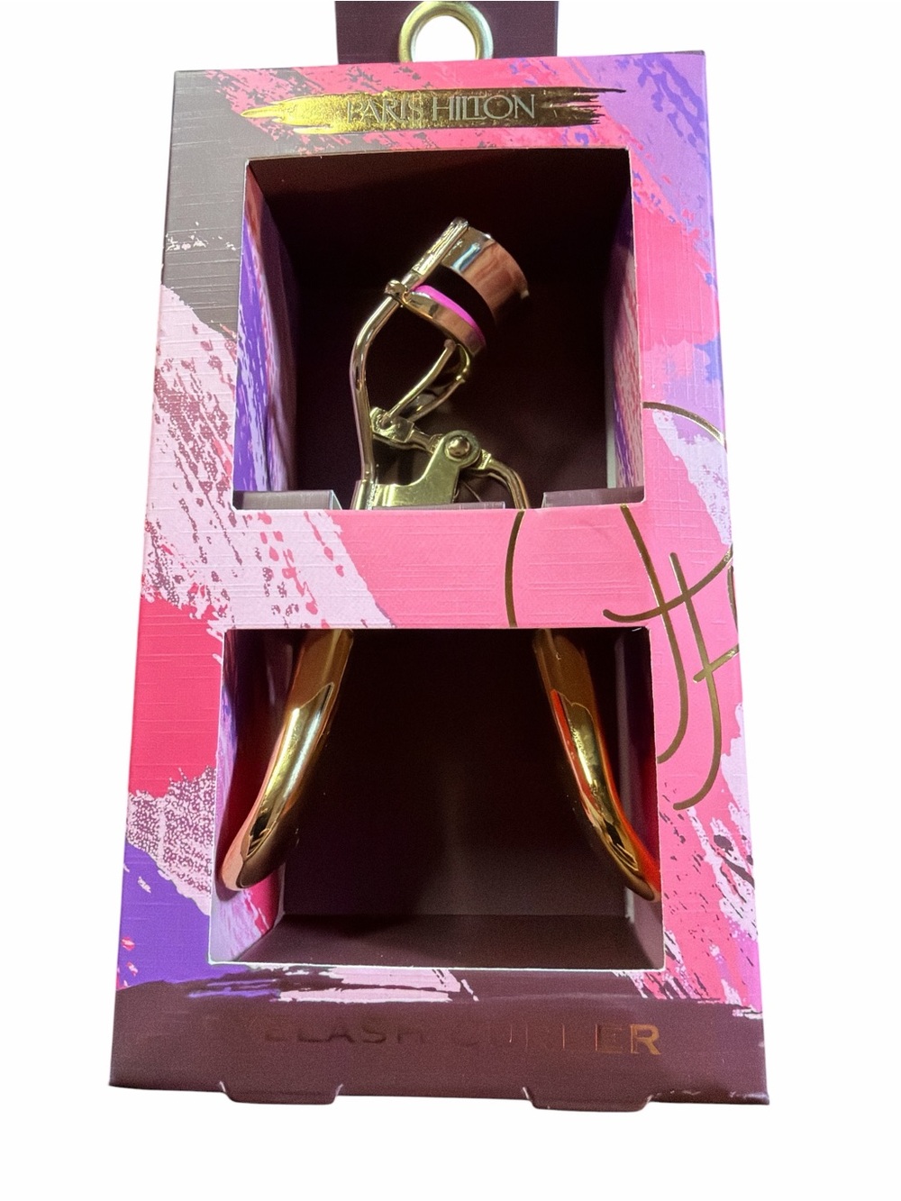 NWT Paris Hilton Eyelash Curler - Gold & Pink Comfort Grip Handle